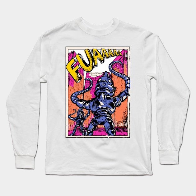 Invasion of the tentacle robots in colors 2! Long Sleeve T-Shirt by emalandia